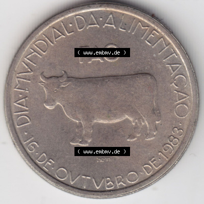 Münzen Portugal Eurovorläufer, Sondermünze vor Euroeinführung 1983-1983, 5 Escudos Da Mvndial Da Alimentacao, 16 De Ovtvbro... Sammlung
