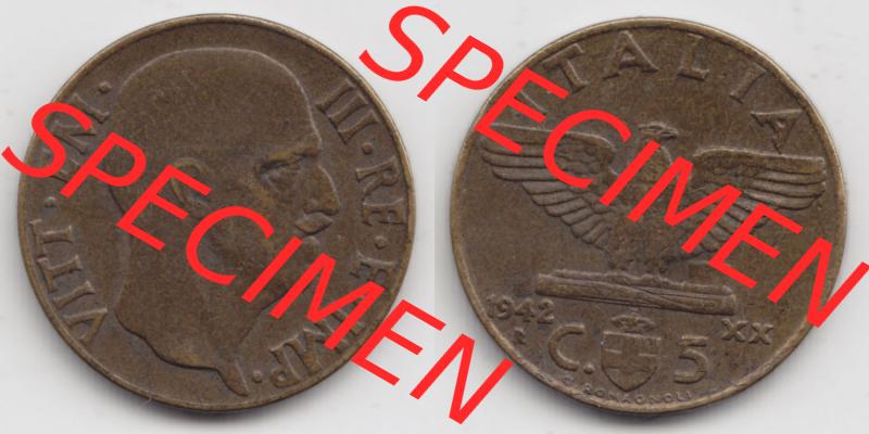Münzen Italien / Italia Eurovorläufer, Umlaufmünze vor Euroeinführung 1939-1943, 5 Centesimi 1942 (3) Sammlung