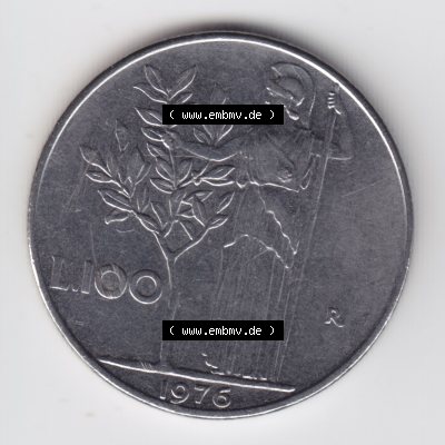 Münzen Italien / Italia Eurovorläufer, Umlaufmünze vor Euroeinführung 1955-1989, 100 Lire, Lira 1976 (2) Sammlung