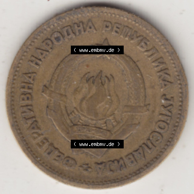 Münzen Jugoslawien (Land wurde 2003 aufgelöst), Umlaufmünze 1955-1955, 20 Dinar 1955 (1) Sammlung