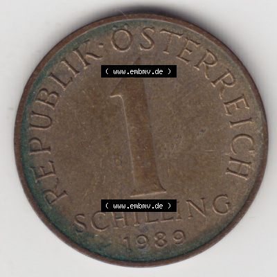 Münzen Österreich / Austria Eurovorläufer, Umlaufmünze vor Euroeinführung 1959-2001, 1 Schilling 1989 (2) Sammlung
