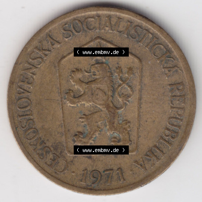 Münzen Tschechoslowakei (Land wurde 1992 aufgelöst), Umlaufmünze 1961-1990, 1 Kcs, Koruna, Krone 1971 (1) Sammlung