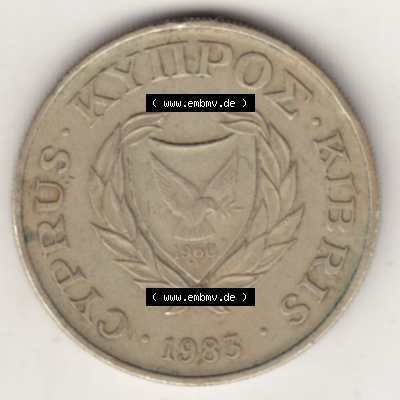 Münzen Zypern / Cyprus Eurovorläufer, Umlaufmünze vor Euroeinführung 1983-1983, 10 Cent (5) Sammlung