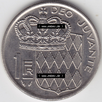 Münzen Monaco / Mu̍negu Eurovorläufer, Umlaufmünze vor Euroeinführung 1960-1995, 1 Fr, Franc, Franken Rainier III Prince... Sammlung