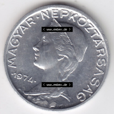 Münzen Ungarn / Magyarország Eurovorläufer, Umlaufmünze vor Euroeinführung 1953-1989, 5 Filler 1974 (1) Sammlung