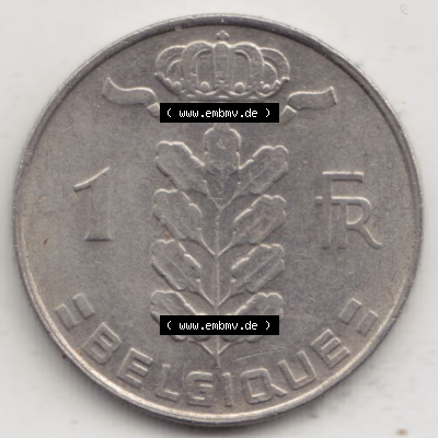 Münzen Belgien Eurovorläufer, Umlaufmünze vor Euroeinführung 1950-1988, 1 Francs-Franken 1976 I. Belgique (1) Sammlung