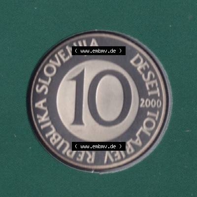 Münzen Slowenien / Slovenia Eurovorläufer, Umlaufmünze vor Euroeinführung 2000-2006, 10 Tolarjey 2000 (2) Sammlung
