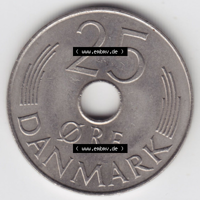 Münzen Dänemark / Danmark Eurovorläufer, Umlaufmünze vor Euroeinführung 1979, 25 Öre (1) Sammlung