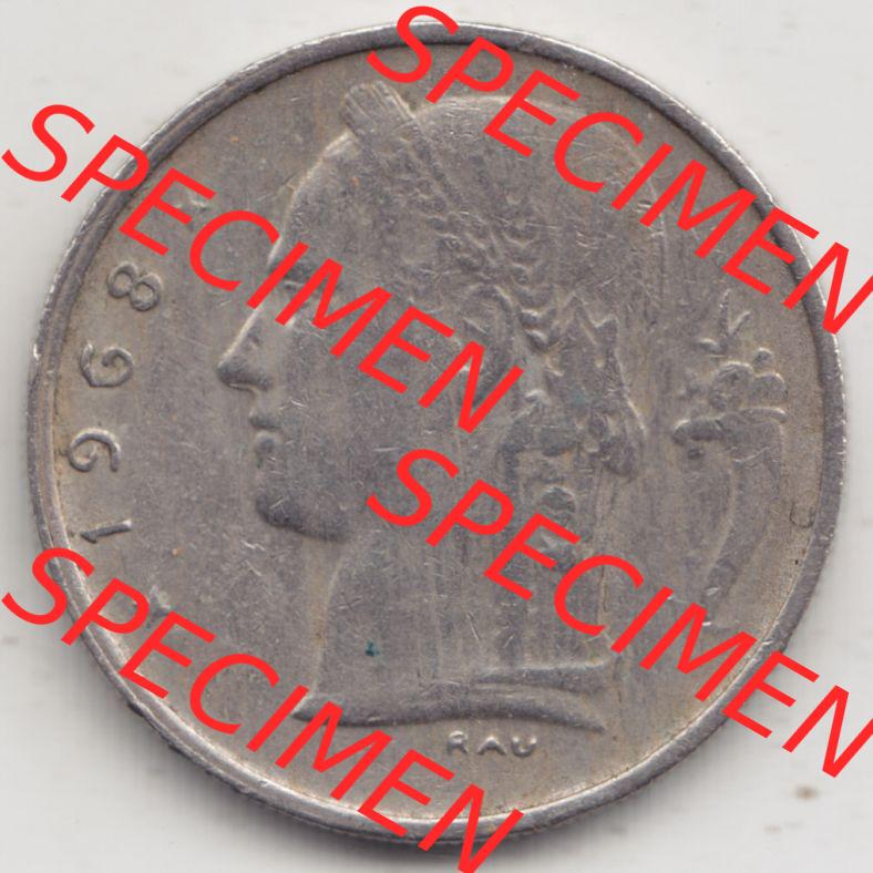 Münzen Belgien Eurovorläufer, Umlaufmünze vor Euroeinführung 1950-1988, 1 Francs-Franken 1968 Belgie (2) Sammlung