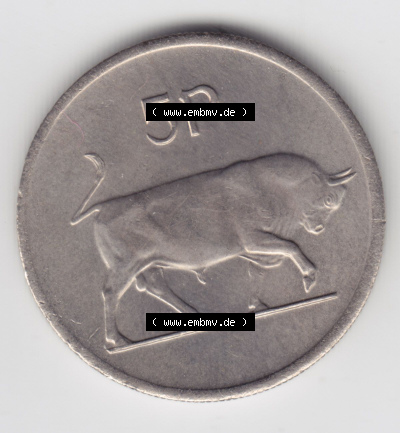 Münzen Irland Eurovorläufer, Umlaufmünze vor Euroeinführung 1976, 5 Pence 1976 (2) Sammlung