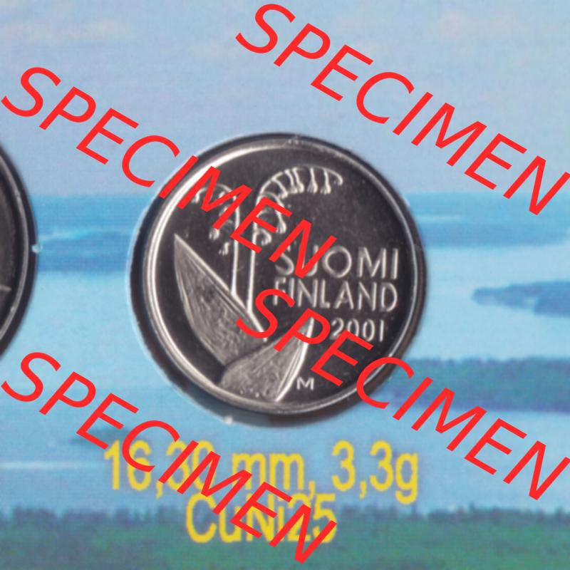 Münzen Finnland / SUOMI Eurovorläufer, Umlaufmünze vor Euroeinführung 2001, 10 Penni, Penniä. Rückseite einer Münze aus Finnland SUOMI in... Sammlung
