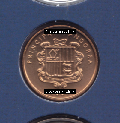 Münzen Andorra Eurovorläufer, Umlaufmünze vor Euroeinführung 2003, 2 Centims, Blumen, Heide-Nelke (1) Sammlung