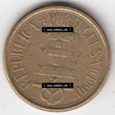 Münzen Portugal Eurovorläufer, Umlaufmünze vor Euroeinführung 1986-2001, 5 Escudos 1990 (2) Sammlung
