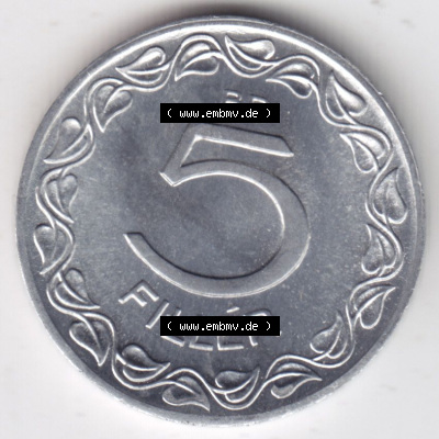 Münzen Ungarn / Magyarország Eurovorläufer, Umlaufmünze vor Euroeinführung 1953-1989, 5 Filler 1974 (2) Sammlung