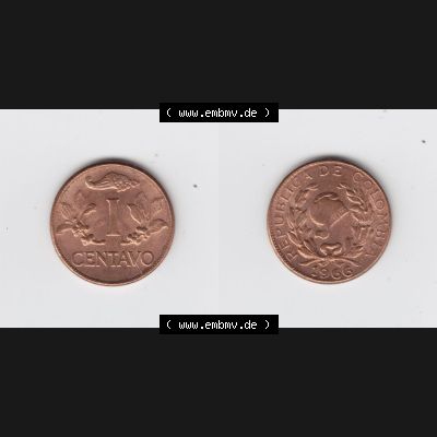 Münzen aus Amerika Kolumbien / Columbia Umlaufmünze 1966, 1 I Centavo (3) Sammlung