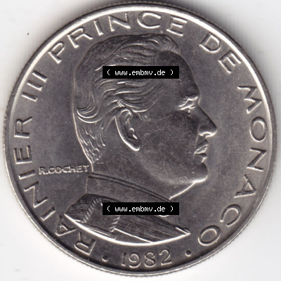 Münzen Monaco / Mu̍negu Eurovorläufer, Umlaufmünze vor Euroeinführung 1960-1995, 1 Fr, Franc, Franken Rainier III Prince... Sammlung