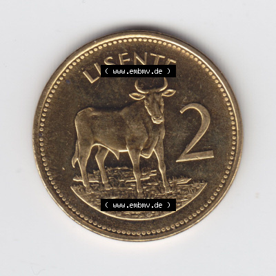 Münzen aus Afrika Lesotho Umlaufmünze 1992-1992, 2 Lisente (2) Sammlung