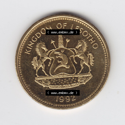 Münzen aus Afrika Lesotho Umlaufmünze 1992-1992, 2 Lisente (1) Sammlung