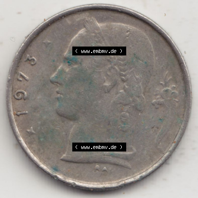 Münzen Belgien Eurovorläufer, Umlaufmünze vor Euroeinführung 1950-1988, 1 Francs-Franken 1973 Belgie (2) Sammlung