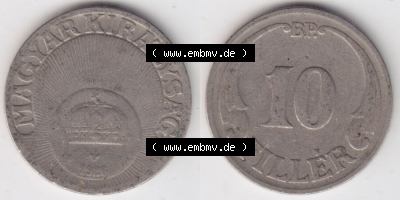 Münzen Ungarn / Magyarország Eurovorläufer, Umlaufmünze vor Euroeinführung 1926-1940, 10 Filler 1926 (3) Sammlung