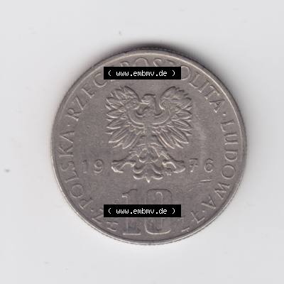 Münzen Polen / Polska Eurovorläufer, Umlaufmünze vor Euroeinführung 1975-1984, 10 Zlotych Boleslaw Prus 1976 (1) Sammlung