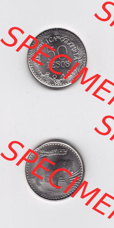 Münzen aus Amerika Kolumbien / Columbia Umlaufmünze 2012, 50 Pesos (4) Sammlung