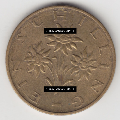 Münzen Österreich / Austria Eurovorläufer, Umlaufmünze vor Euroeinführung 1959-2001, 1 Schilling 1990 (1) Sammlung