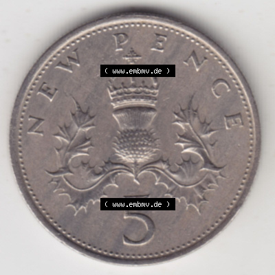Münzen Großbritannien Eurovorläufer, Umlaufmünze vor Euroeinführung 1968-1981, New Pence (1) Sammlung
