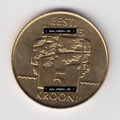 Münzen Estland Eurovorläufer, Umlaufmünze vor Euroeinführung 1994, 5 Krooni (1) Sammlung