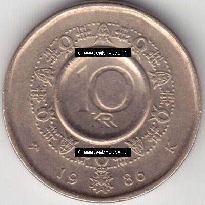 Münzen Norwegen / Norway Eurovorläufer, Umlaufmünze vor Euroeinführung 1983-1991, 10 Kronen 1986 (2) Sammlung