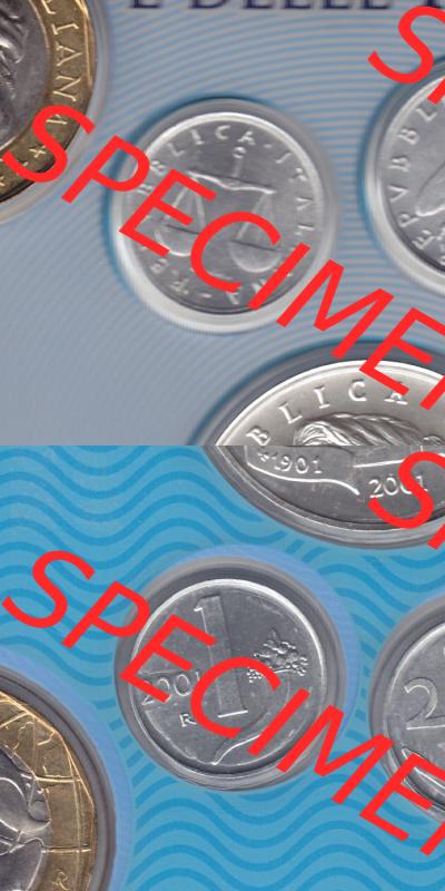 Münzen Italien / Italia Eurovorläufer, Umlaufmünze vor Euroeinführung 1951-2001, 1 Lira-Lire Münze mit Waage 2001 (4) Sammlung