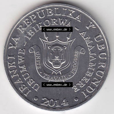 Münzen aus Afrika Burundi Umlaufmünze 2014-2014, 5 Francs Vögel-Afrikanischer Adler (2) Sammlung
