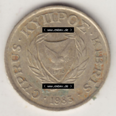 Münzen Zypern / Cyprus Eurovorläufer, Umlaufmünze vor Euroeinführung 1983-1983, 1 Cent (1) Sammlung