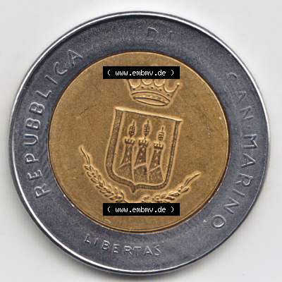 Münzen San Marino / Saint Marin Eurovorläufer, Sondermünze vor Euroeinführung 1983-1983, 500 Lire Bedrohung durch einen Atomkrieg... Sammlung