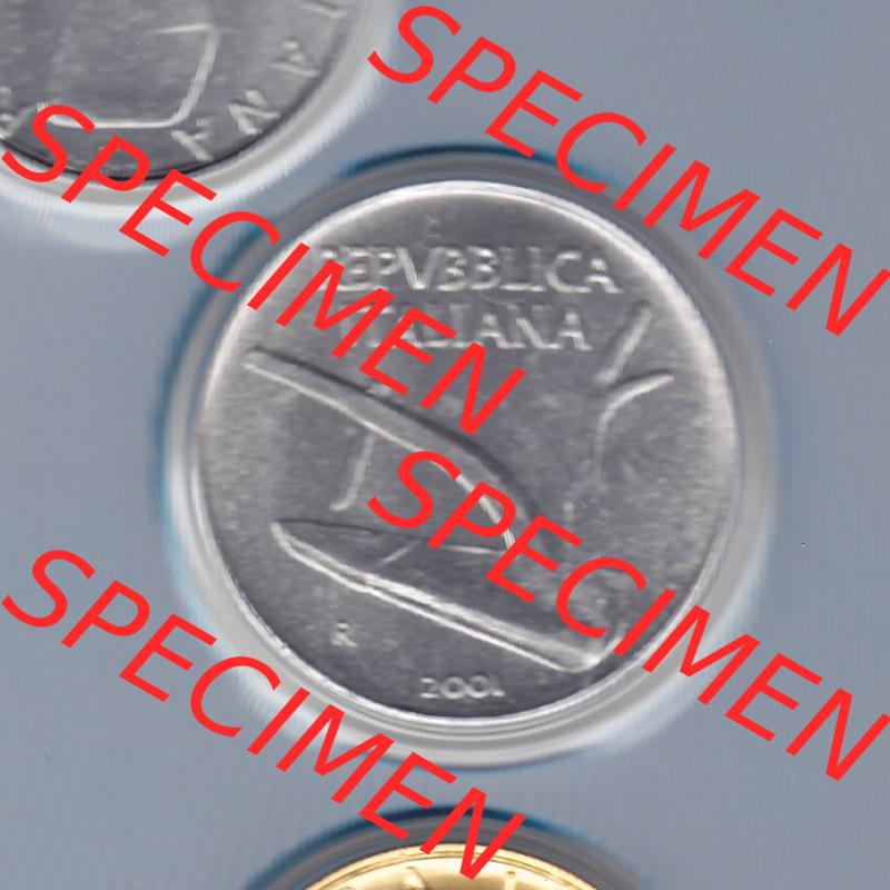 Münzen Italien / Italia Eurovorläufer, Umlaufmünze vor Euroeinführung 1951-2001, 10 Lira-Lire Kleine Münze 2001 (1) Sammlung