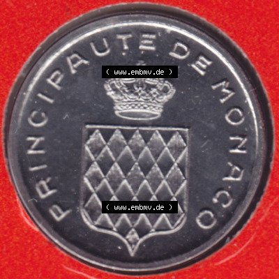Münzen Monaco / Mu̍negu Eurovorläufer, Umlaufmünze vor Euroeinführung 1976-1995, Centime 1995 (1) Sammlung