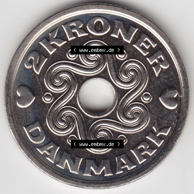Münzen Dänemark / Danmark Eurovorläufer, Umlaufmünze vor Euroeinführung 2007, 2 Kroner, Kronen (1) Sammlung