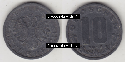 Münzen Österreich / Austria Eurovorläufer, Umlaufmünze vor Euroeinführung 1947-1949, 10 Groschen 1948 I. (3) Sammlung