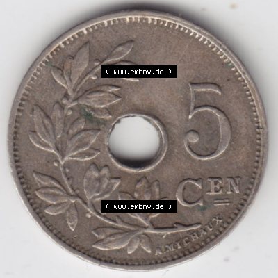 Münzen Belgien Eurovorläufer, Umlaufmünze vor Euroeinführung 1910-1931, 5 Cen, Centimes Koninkrijk Belgie (2) Sammlung