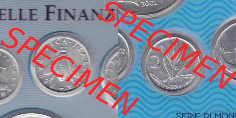 Münzen Italien / Italia Eurovorläufer, Umlaufmünze vor Euroeinführung 1953-2001, 2 Lira-Lire Insekt Münze 2001 (3) Sammlung