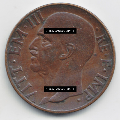 Münzen Italien / Italia Eurovorläufer, Umlaufmünze vor Euroeinführung 1936-1939, 10 Centesimi 1937 (2) Sammlung