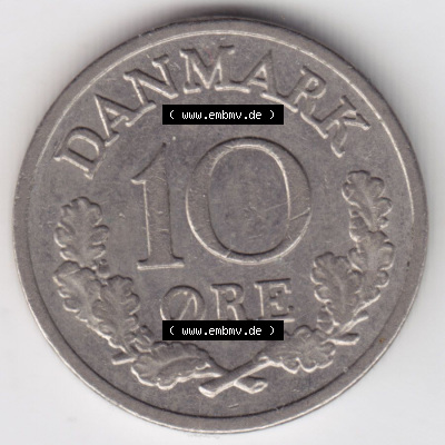 Münzen Dänemark / Danmark Eurovorläufer, Umlaufmünze vor Euroeinführung 1969, 10 Öre (1) Sammlung