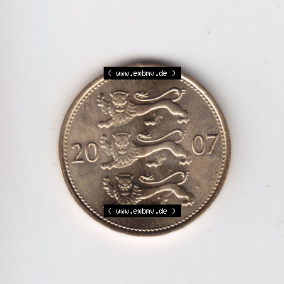 Münzen Estland Eurovorläufer, Umlaufmünze vor Euroeinführung 2007, 50 Senti (2) Sammlung