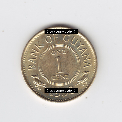 Münzen aus Amerika Guyana Umlaufmünze 1967-1992, 1 One Cent 1992 (1) Sammlung