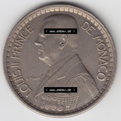 Münzen Monaco / Mu̍negu Eurovorläufer, Umlaufmünze vor Euroeinführung 1946-1946, 10 Fr, Francs, Franken, Louis II Prince... Sammlung