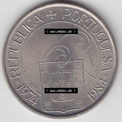 Münzen Portugal Eurovorläufer, Sondermünze vor Euroeinführung 1984-1984, 25 Escudos Democracia Liberdade, Abril 1984, Demokratie... Sammlung