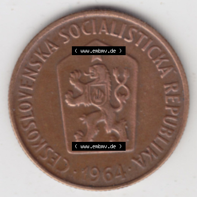 Münzen Tschechoslowakei (Land wurde 1992 aufgelöst), Umlaufmünze 1963-1971, 50 h, Heller, Haleru 1964 (1) Sammlung