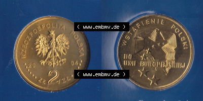 Münzen Polen / Polska Eurovorläufer, Umlaufmünze vor Euroeinführung 2004, 2 Zloty (3) Sammlung
