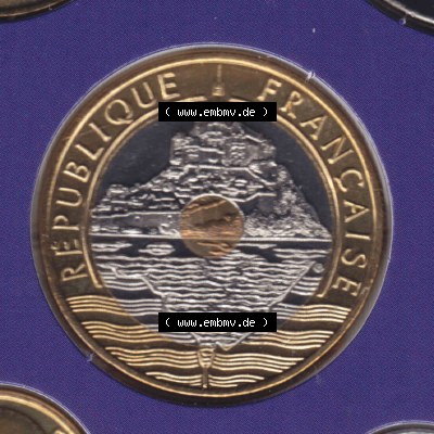 Münzen Frankreich Eurovorläufer, Umlaufmünze vor Euroeinführung 2000, 20 Francs. Rückseite einer Münze aus Europa als Digitales... Sammlung