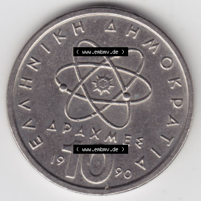 Münzen Griechenland Eurovorläufer, Umlaufmünze vor Euroeinführung 1990, 10 Apaxmee, Drachmen. Vorderseite einer Münze aus... Sammlung